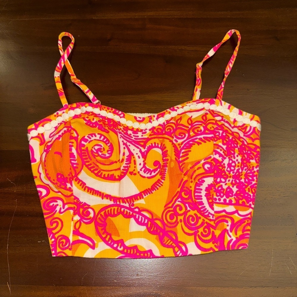 Other Lilly Pulitzer Marabella Sunshine Yellow Sea and Be Seen Crop (T3)
